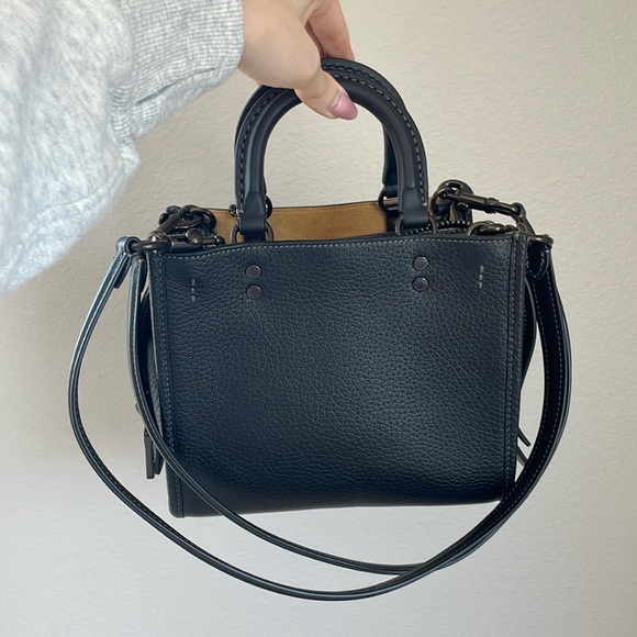 Coach Rogue 20 purse bag Black Pewter pebbled leather Basically New! 🏷️🖤 - Picture 2 of 15
